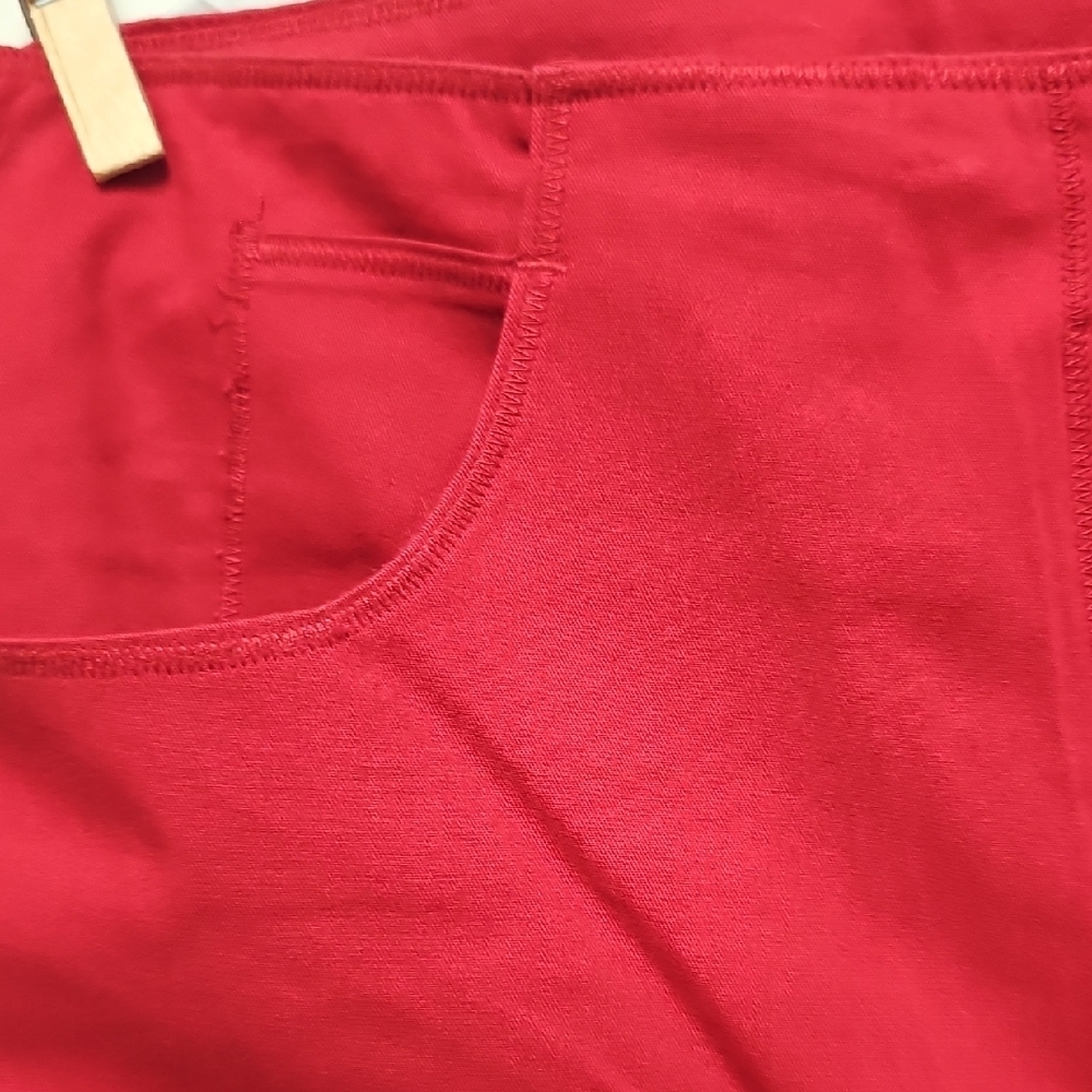 NWT Katayone Adeli Women's Red Straight-Leg Trousers 100% Cotton Sz 10 High End - Picture 5 of 12